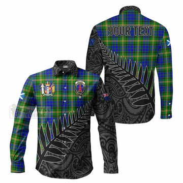 Maitland Crest Tartan Long Sleeve Button Shirt with New Zealand Silver Fern Half Style