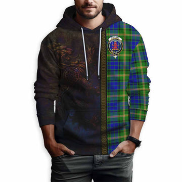 Maitland Tartan Family Crest Hoodie Alba Gu Brath Be Brave Lion Ancient Style Pullover Hoodie - Tartan Vibes Clothing