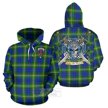 Maitland Tartan Hoodie with Family Crest Celtic Skull Style