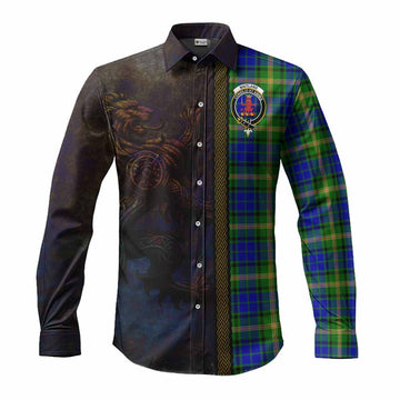 Maitland Tartan Family Crest Long Sleeve Button Shirt Alba Gu Brath Be Brave Lion Ancient Style Men's Shirt S - Tartan Vibes Clothing