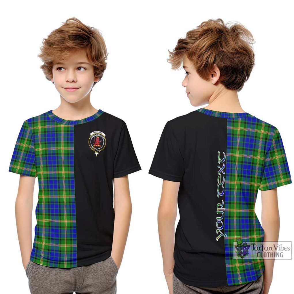 Maitland Tartan Kid T-Shirt with Family Crest and Half Of Me Style Youth XL Size14 - Tartanvibesclothing Shop