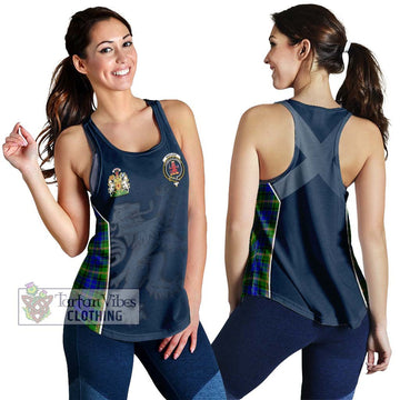 Maitland Tartan Women's Racerback Tanks with Family Crest and Lion Rampant Vibes Sport Style