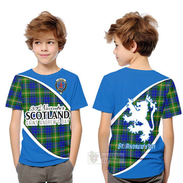 Maitland Family Crest Tartan Kid T-Shirt Celebrate Saint Andrew's Day in Style