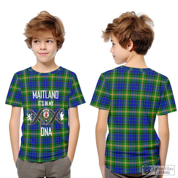 Maitland Tartan Kid T-Shirt with Family Crest DNA In Me Style