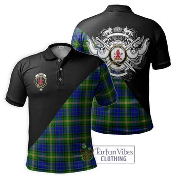 Maitland Tartan Polo Shirt with Family Crest and Military Logo Style