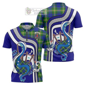 Maitland Tartan Zipper Polo Shirt with Epic Bagpipe Style