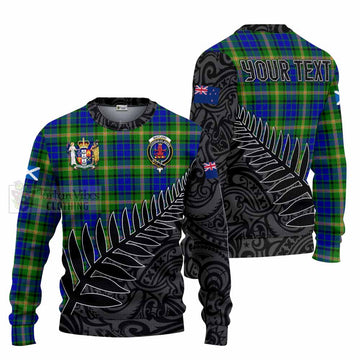 Maitland Crest Tartan Knitted Sweater with New Zealand Silver Fern Half Style