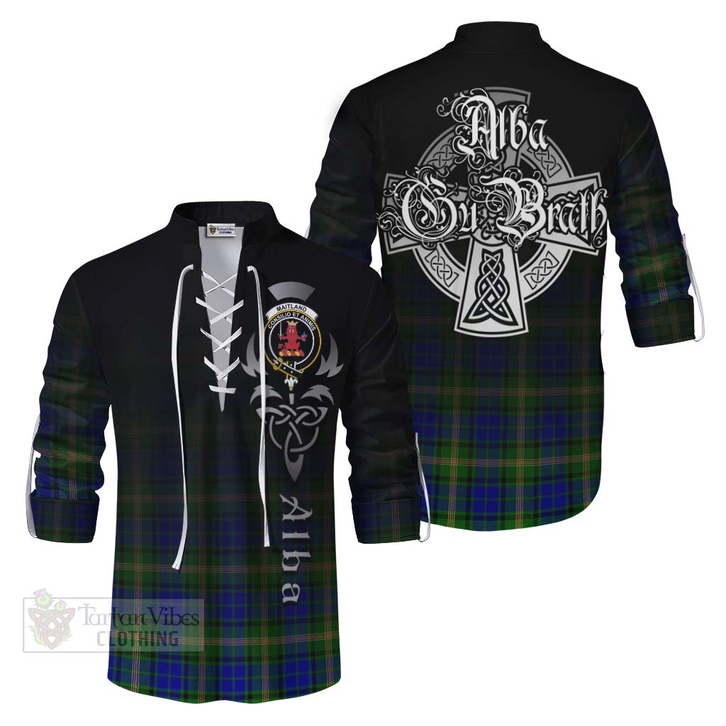 Tartan Vibes Clothing Maitland Tartan Ghillie Kilt Shirt Featuring Alba Gu Brath Family Crest Celtic Inspired