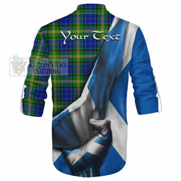 Maitland Tartan Ghillie Kilt Shirt with Family Crest Scotland Patriotic Style