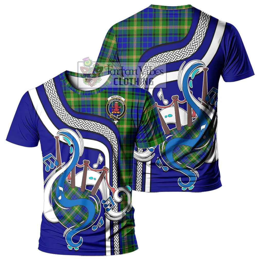 Maitland Tartan T-Shirt with Epic Bagpipe Style - Tartanvibesclothing Shop