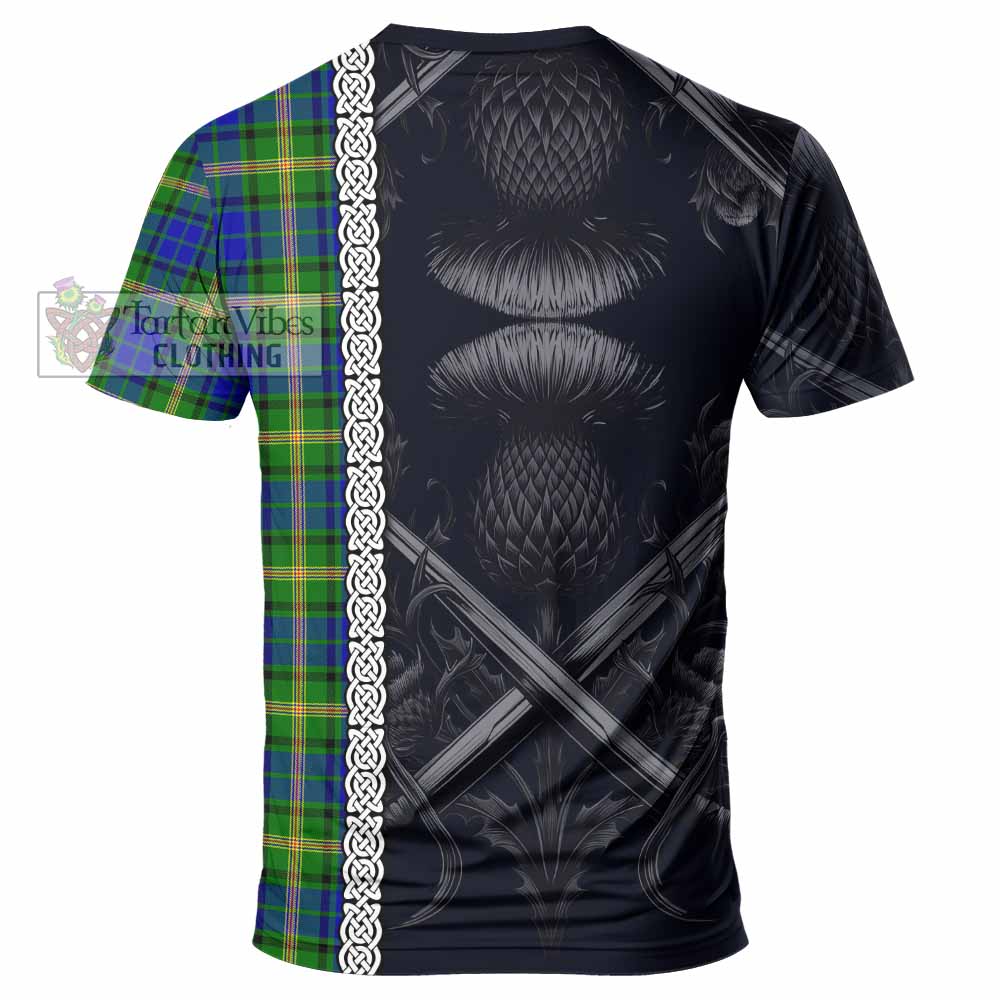 Tartan Vibes Clothing Maitland Tartan T-Shirt with Family Crest Cross Sword Thistle Celtic Vibes