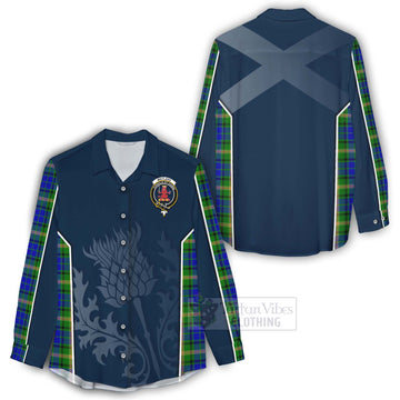 Maitland Tartan Women's Casual Shirt with Family Crest and Scottish Thistle Vibes Sport Style