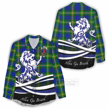 Maitland Tartan Women's Casual Shirt with Alba Gu Brath Regal Lion Emblem