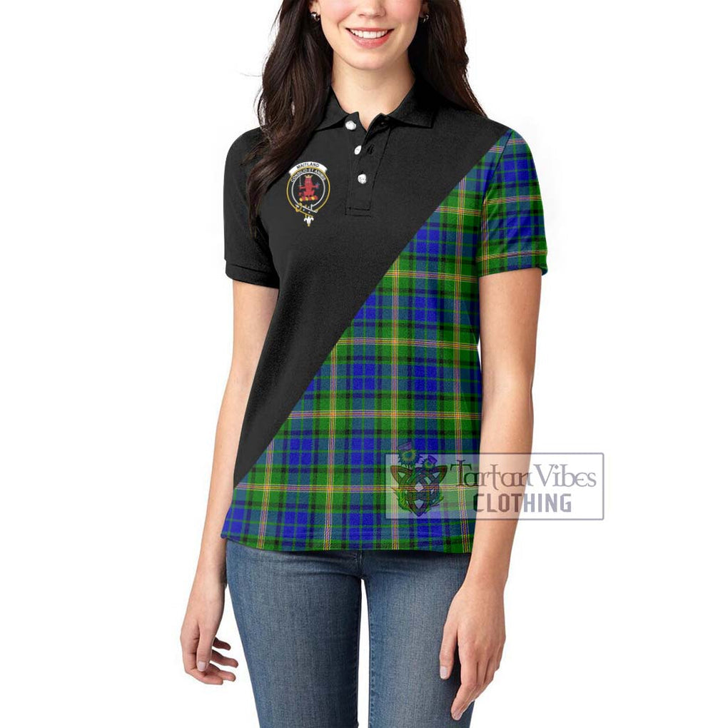 Maitland Tartan Women's Polo Shirt with Family Crest and Military Logo Style - Tartanvibesclothing Shop