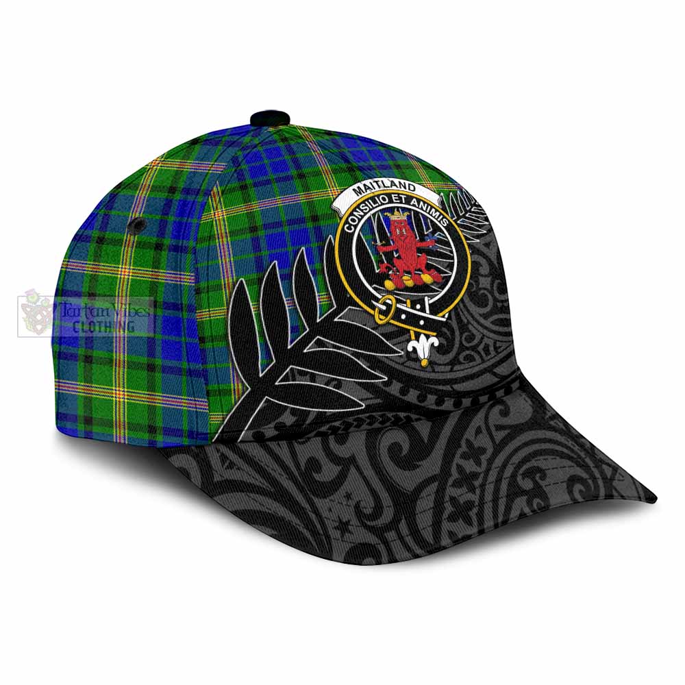 Tartan Vibes Clothing Maitland Tartan Classic Cap with New Zealand Silver Fern Half Style