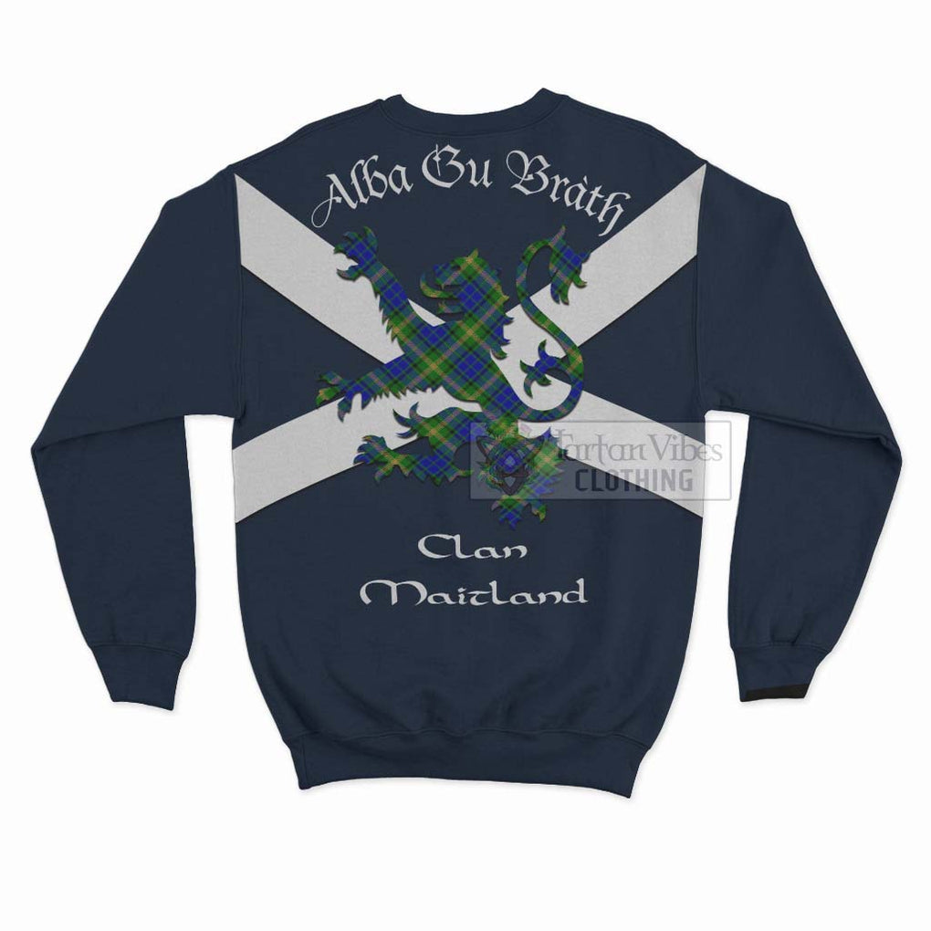 Tartan Vibes Clothing Maitland Tartan Lion Rampant Sweatshirt – Proudly Display Your Heritage with Alba Gu Brath and Clan Name