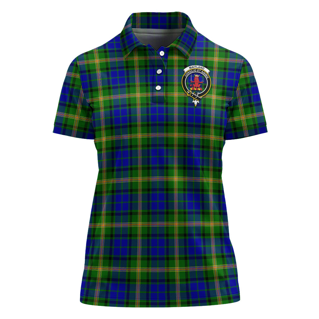 Maitland Tartan Polo Shirt with Family Crest For Women - Tartan Vibes Clothing