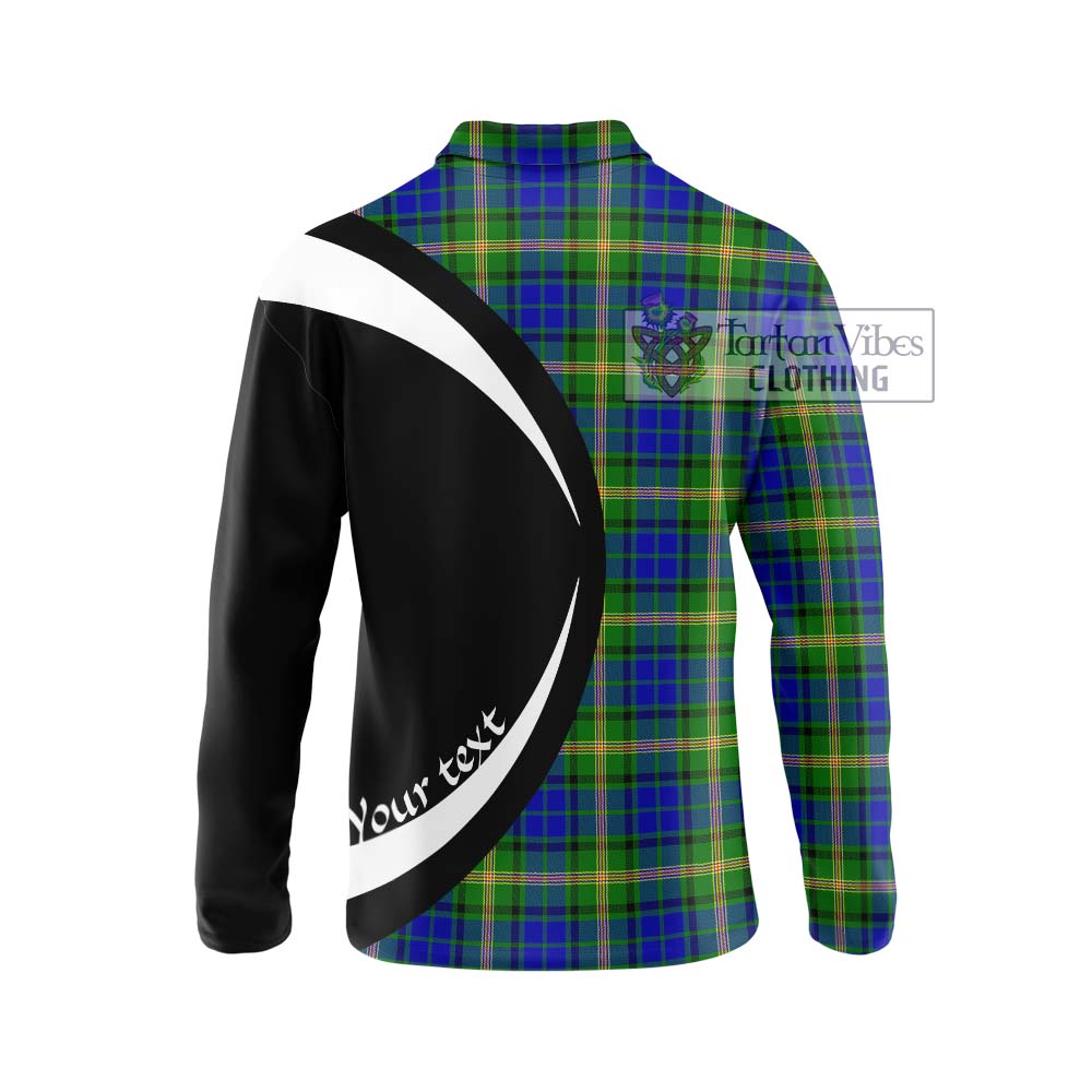 Maitland Tartan Long Sleeve Polo Shirt with Family Crest Circle Style - Tartan Vibes Clothing