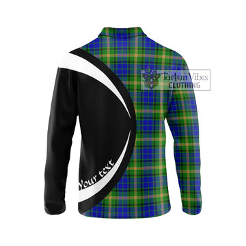 Maitland Tartan Long Sleeve Polo Shirt with Family Crest Circle Style