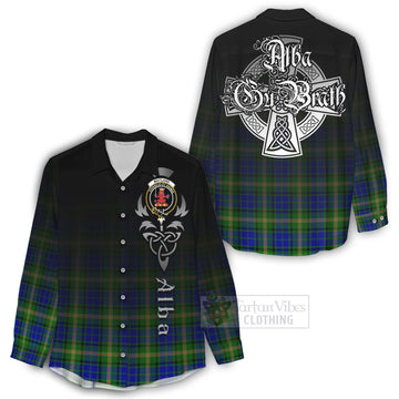 Maitland Tartan Women's Casual Shirt Featuring Alba Gu Brath Family Crest Celtic Inspired