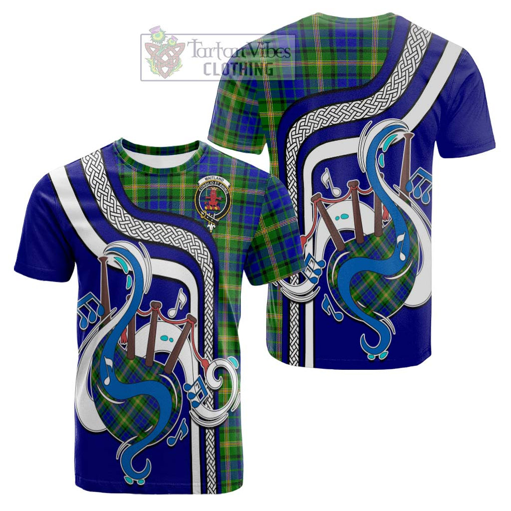 Tartan Vibes Clothing Maitland Tartan Cotton T-shirt with Epic Bagpipe Style