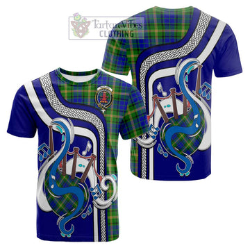 Maitland Tartan Cotton T-shirt with Epic Bagpipe Style