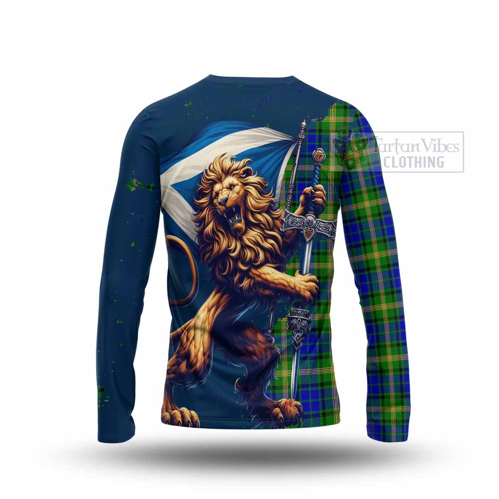 Tartan Vibes Clothing Maitland Tartan Family Crest Long Sleeve T-Shirt with Scottish Majestic Lion