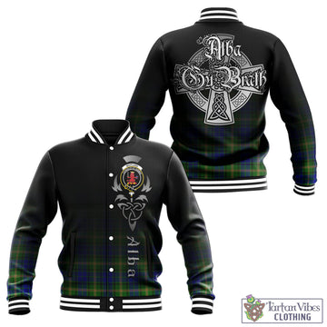 Maitland Tartan Baseball Jacket Featuring Alba Gu Brath Family Crest Celtic Inspired