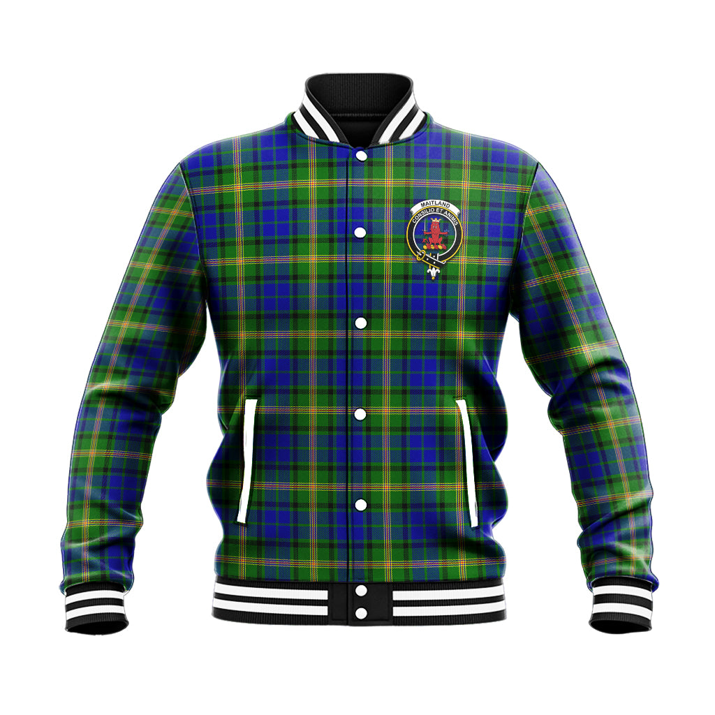 Maitland Tartan Baseball Jacket with Family Crest - Tartan Vibes Clothing