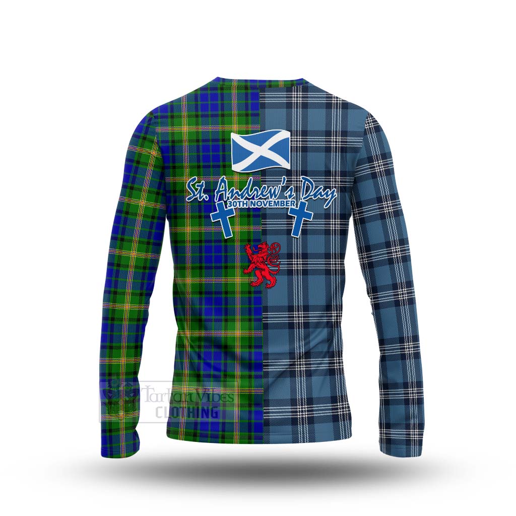 Tartan Vibes Clothing Maitland Tartan Long Sleeve T-Shirt Happy St. Andrew's Day Half Tartan Style