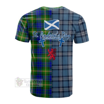 Maitland Tartan Cotton T-shirt Happy St. Andrew's Day Half Tartan Style