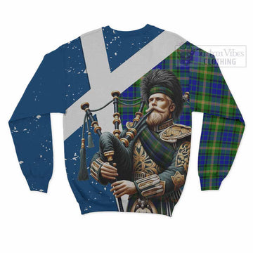 Maitland Tartan Sweatshirt with Family Crest Scottish Bagpiper Vibes