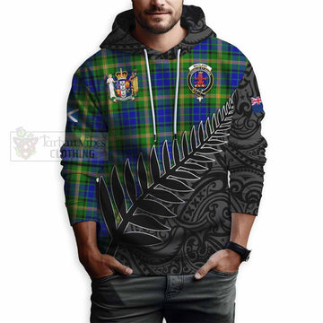 Maitland Crest Tartan Hoodie with New Zealand Silver Fern Half Style