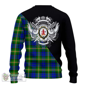 Maitland Tartan Ugly Sweater with Family Crest and Military Logo Style