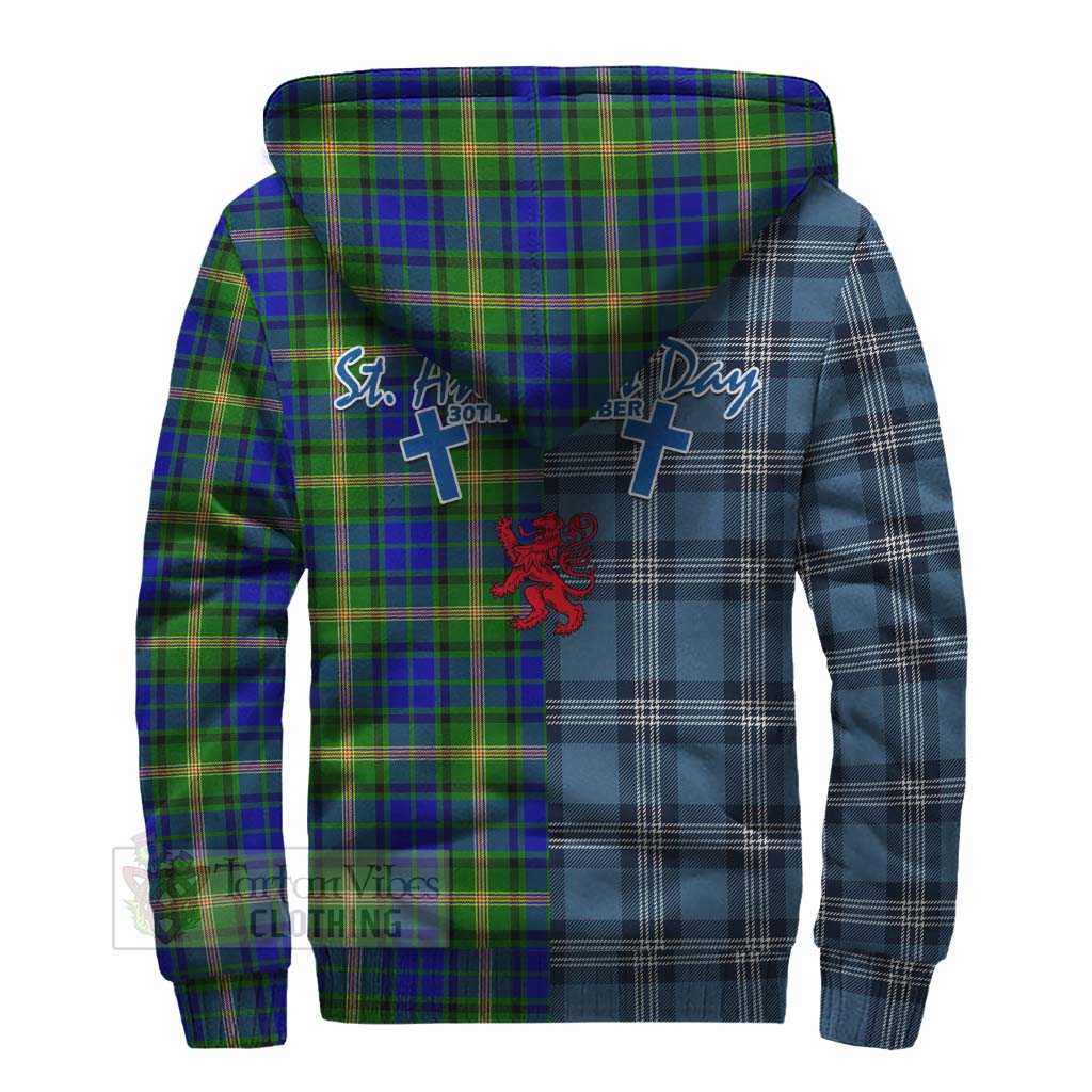 Tartan Vibes Clothing Maitland Tartan Sherpa Hoodie Happy St. Andrew's Day Half Tartan Style