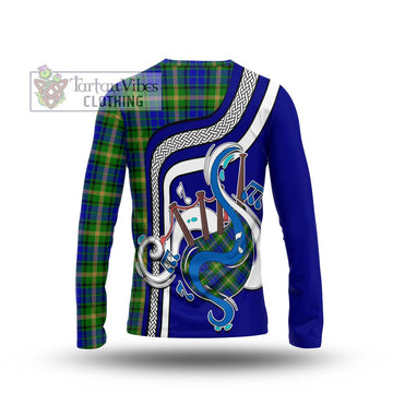 Maitland Tartan Long Sleeve T-Shirt with Epic Bagpipe Style