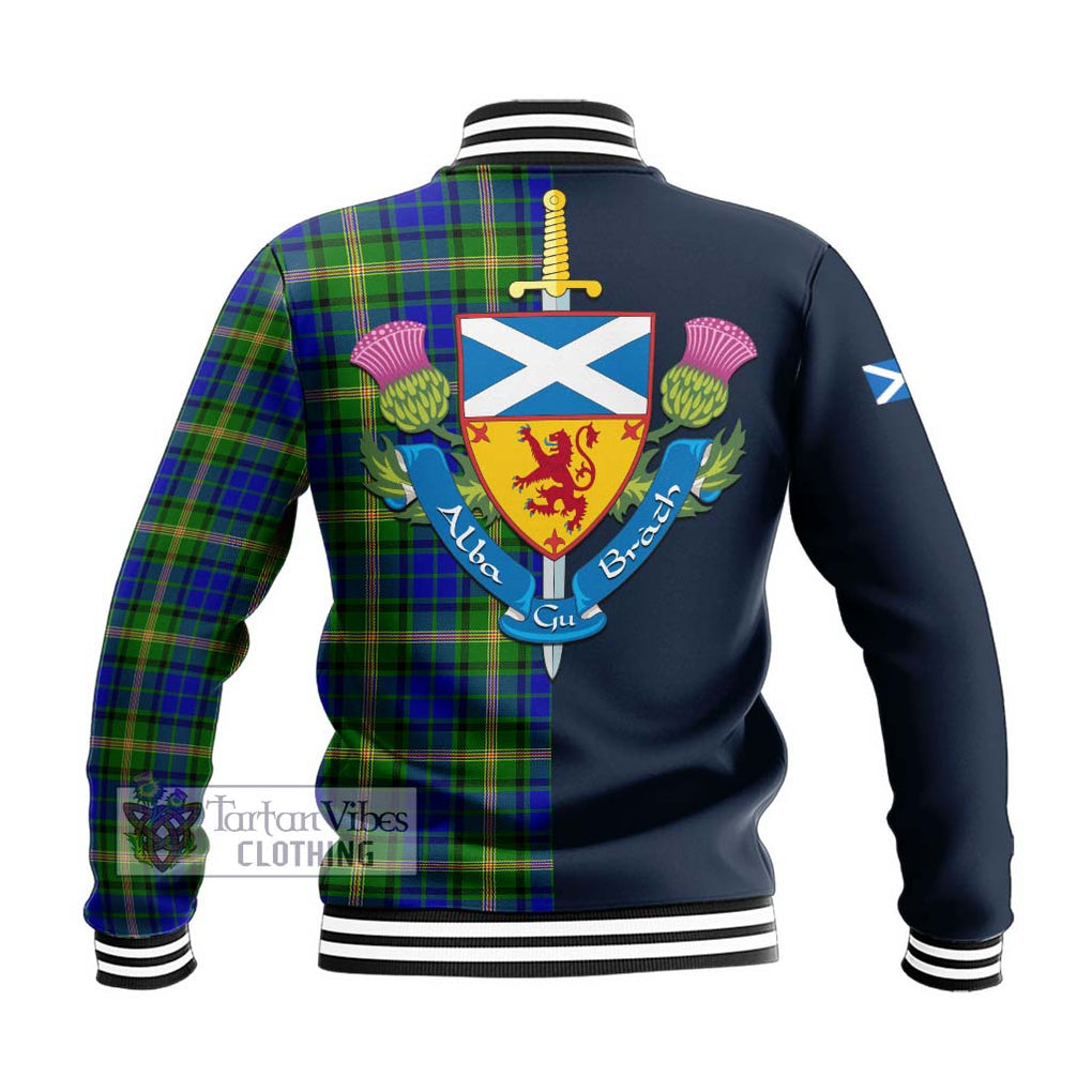 Maitland Tartan Baseball Jacket Alba with Scottish Lion Royal Arm Half Style - Tartan Vibes Clothing