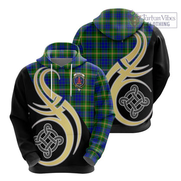 Maitland Tartan Hoodie with Family Crest and Celtic Symbol Style