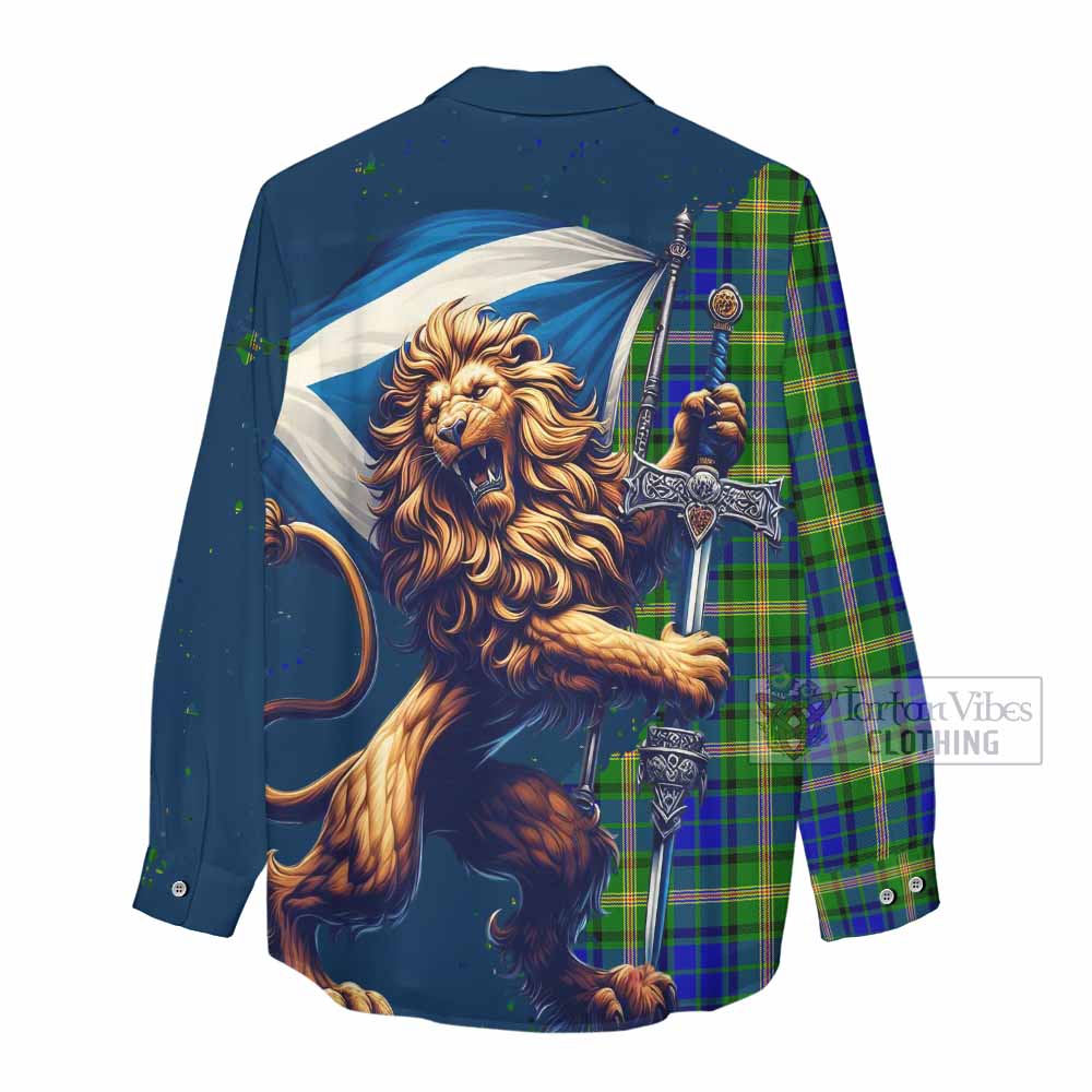 Tartan Vibes Clothing Maitland Tartan Family Crest Women's Casual Shirt with Scottish Majestic Lion