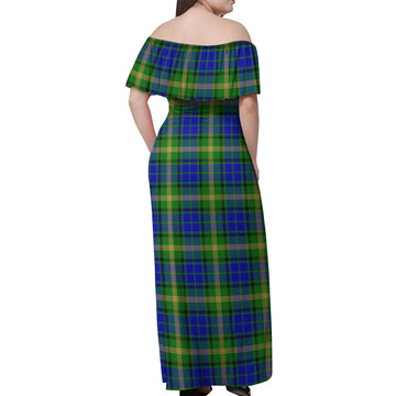 Maitland Tartan Off Shoulder Long Dress