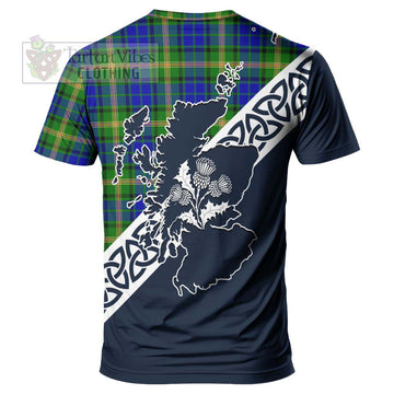 Maitland Tartan T-Shirt Featuring Thistle and Scotland Map