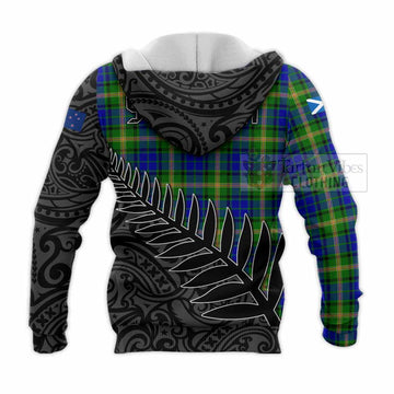 Maitland Crest Tartan Knitted Hoodie with New Zealand Silver Fern Half Style