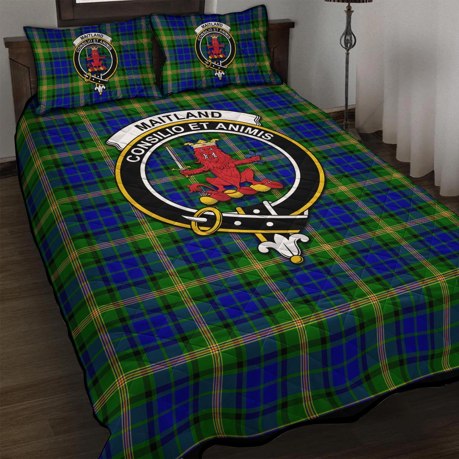 Maitland Tartan Quilt Bed Set with Family Crest - Tartan Vibes Clothing