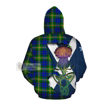 Maitland Tartan Family Crest Cotton Hoodie Scottish Thistle Celtic Inspired Pullover Hoodie - Tartan Vibes Clothing