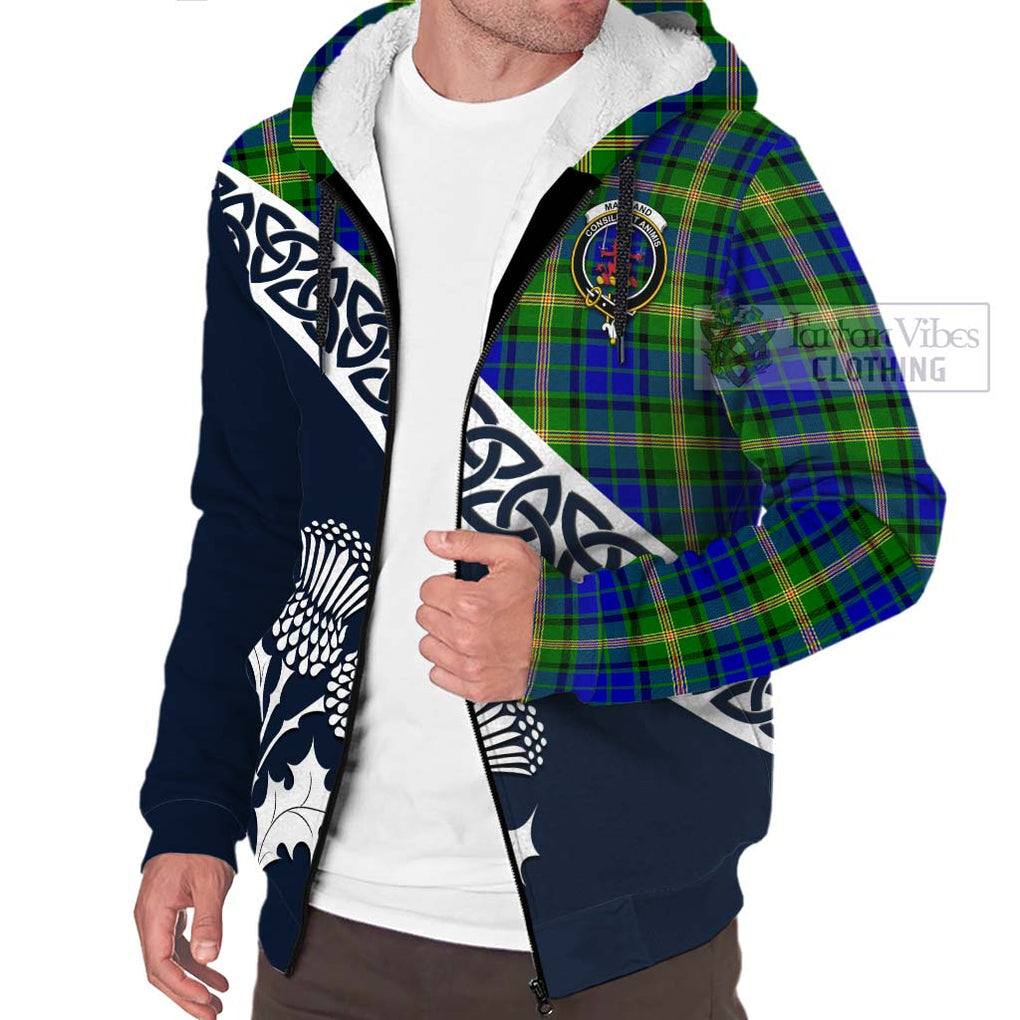 Tartan Vibes Clothing Maitland Tartan Sherpa Hoodie Featuring Thistle and Scotland Map