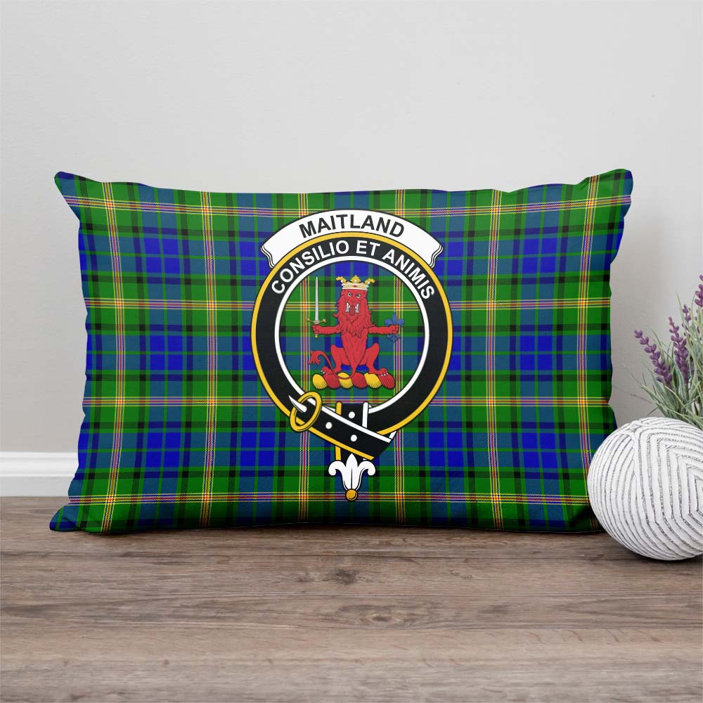 Maitland Tartan Pillow Cover with Family Crest Rectangle Pillow Cover - Tartanvibesclothing