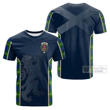 Maitland Tartan Cotton T-shirt with Family Crest and Lion Rampant Vibes Sport Style