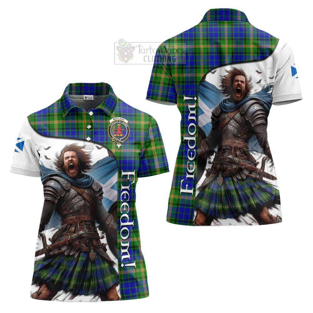 Tartan Vibes Clothing Maitland Crest Tartan Women's Polo Shirt Inspired by the Freedom of Scottish Warrior