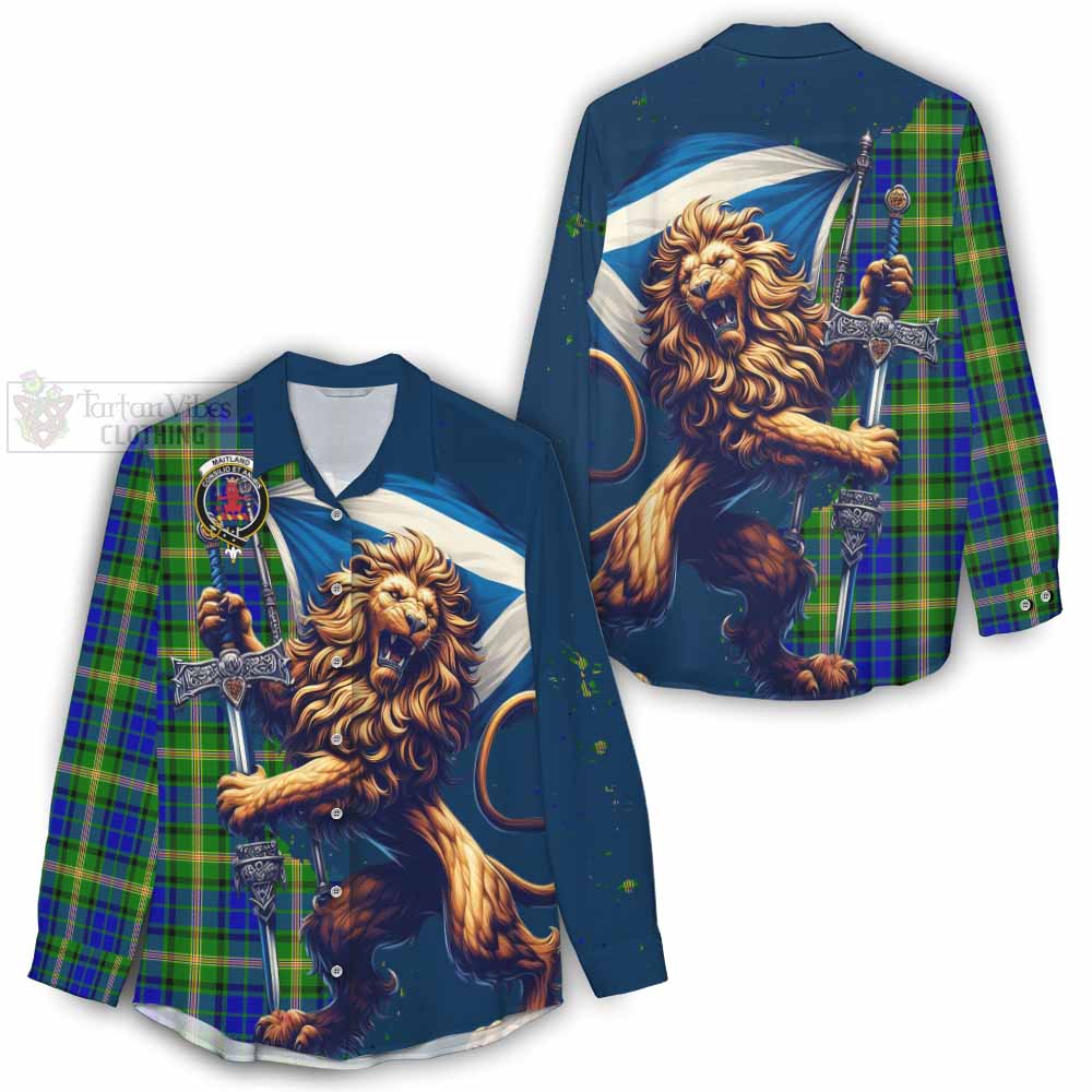 Tartan Vibes Clothing Maitland Tartan Family Crest Women's Casual Shirt with Scottish Majestic Lion