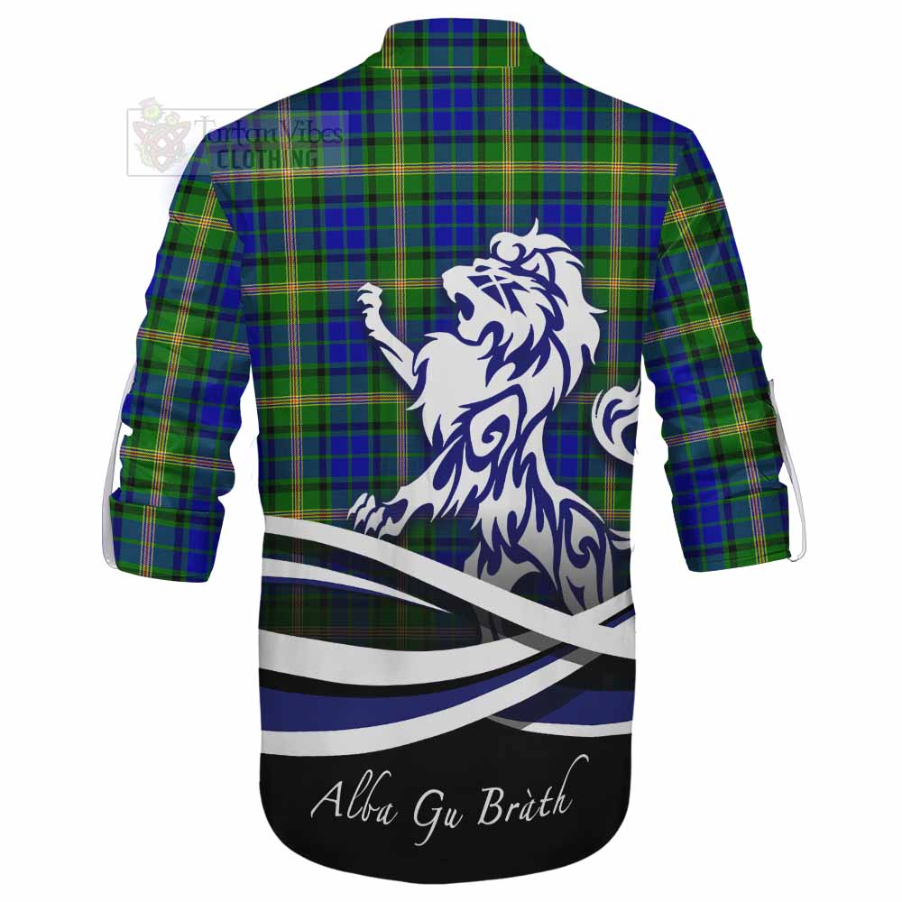 Tartan Vibes Clothing Maitland Tartan Ghillie Kilt Shirt with Alba Gu Brath Regal Lion Emblem